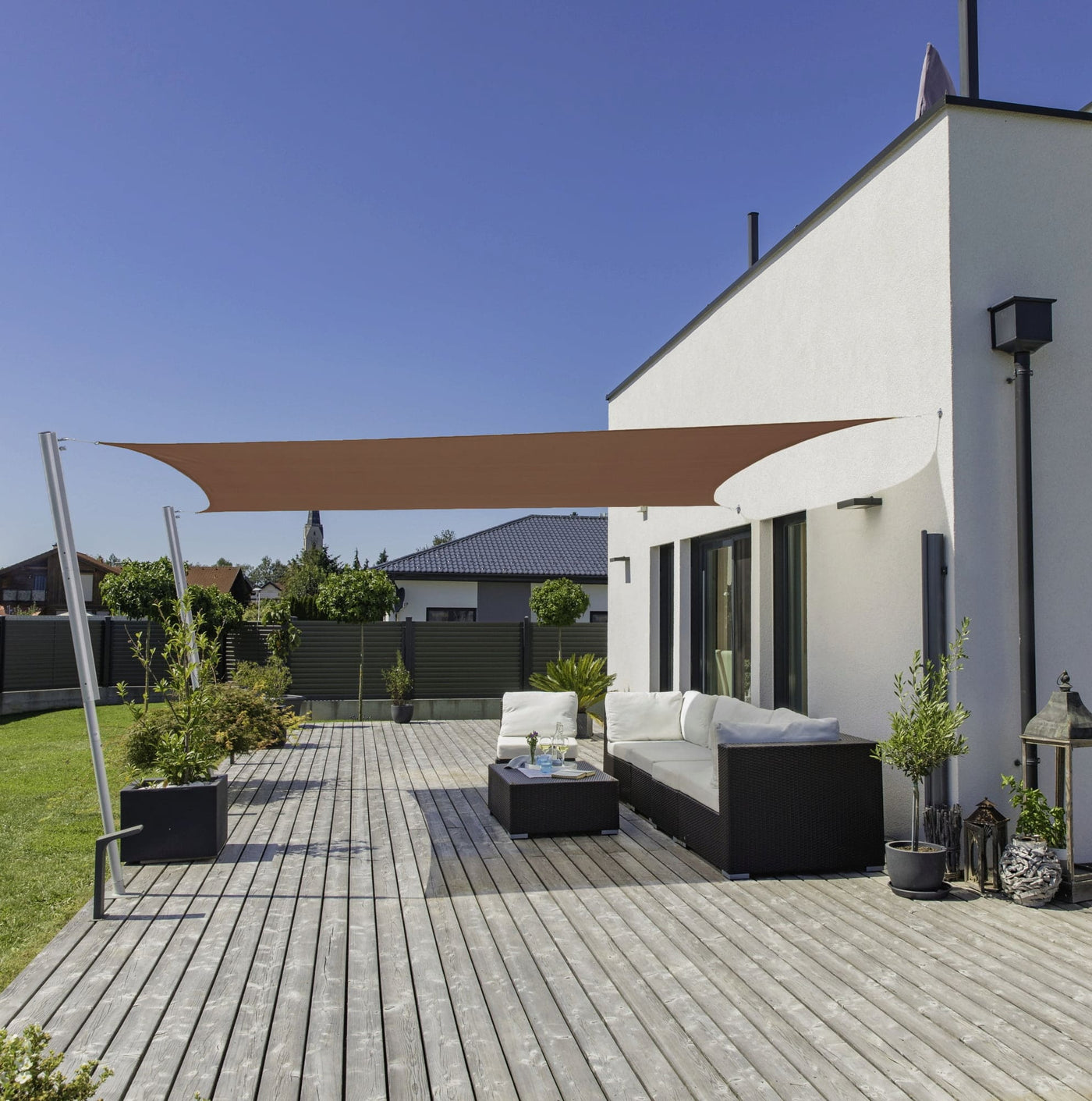 Brown Rectangular Shade Sail