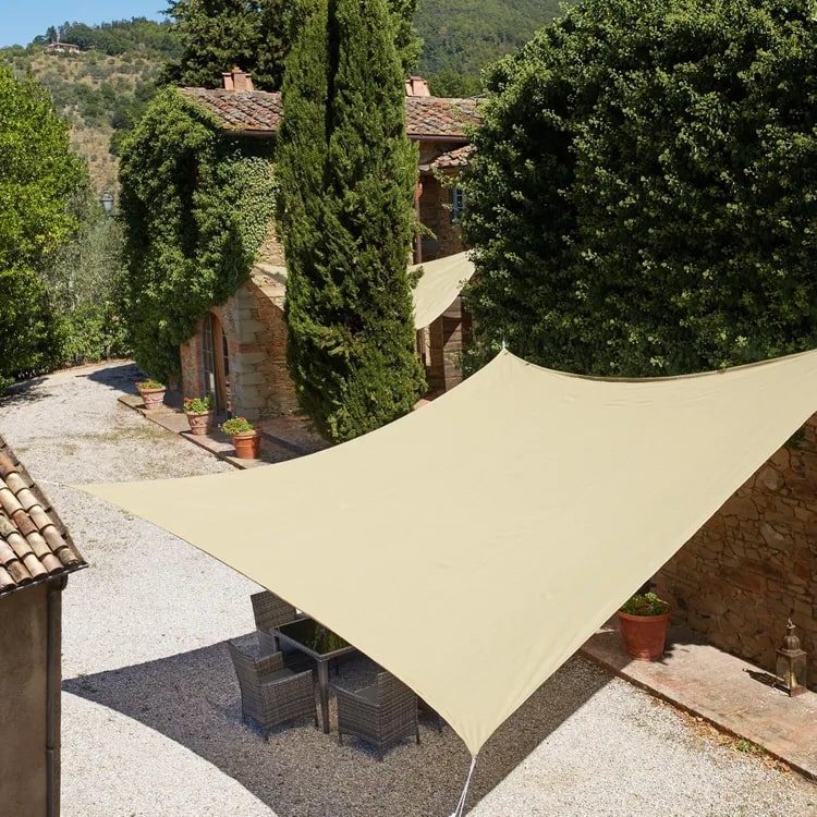 Rectangular Beige Shade Sail