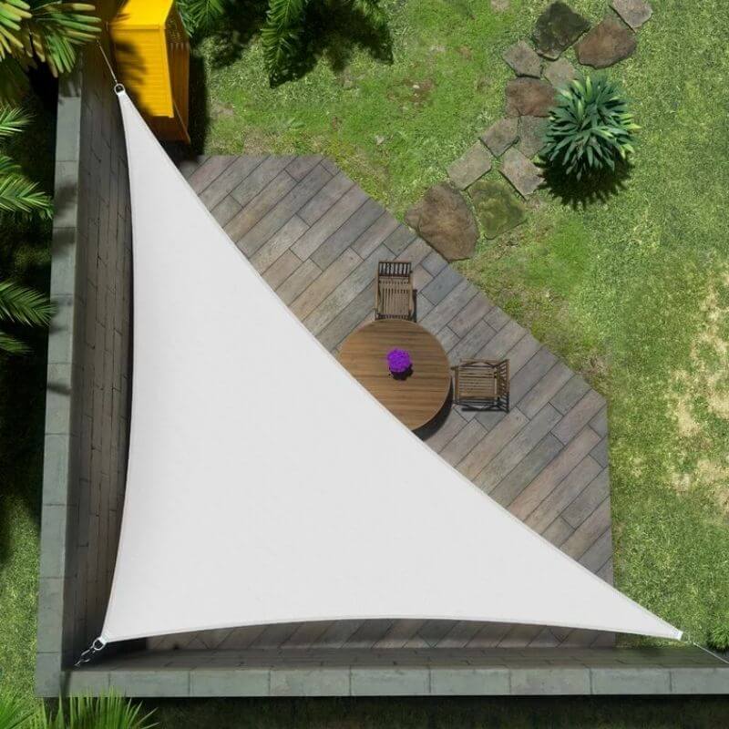 White Triangular Shade Sail