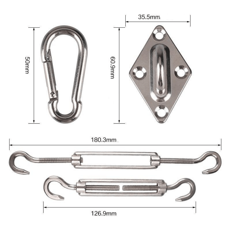 Shade sail fixing kit