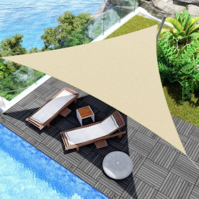 Beige Triangular Shade Sail
