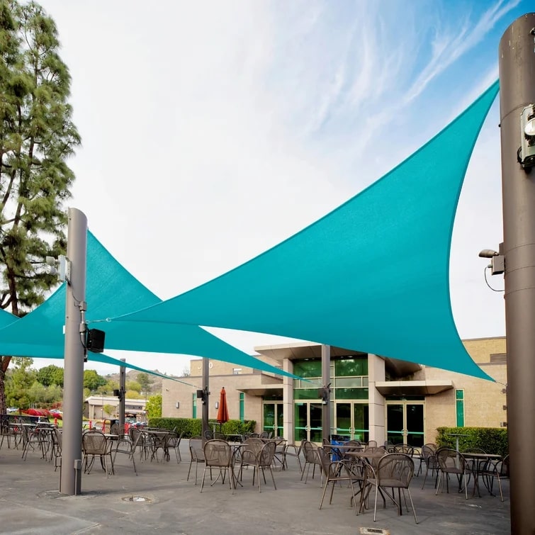 Turquoise Triangular Shade Sail