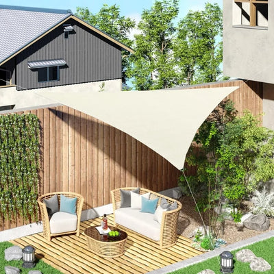 Beige Triangular Shade Sail
