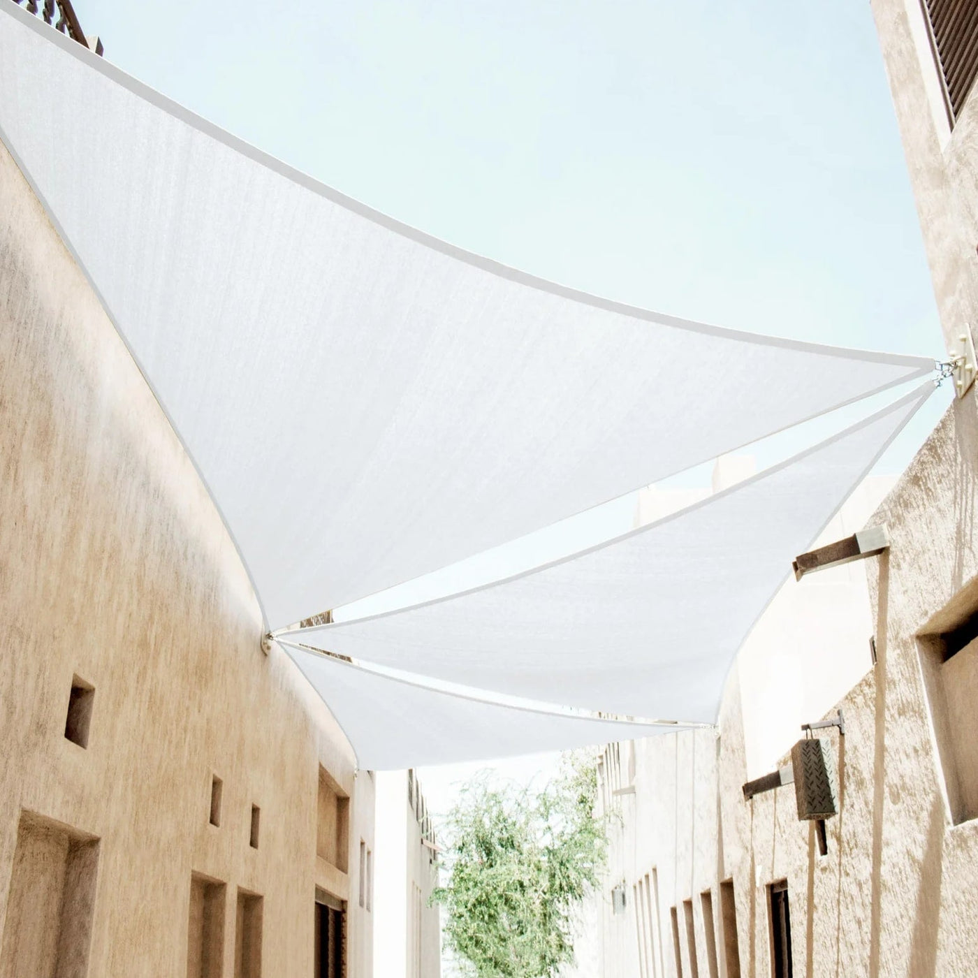 White Triangular Shade Sail