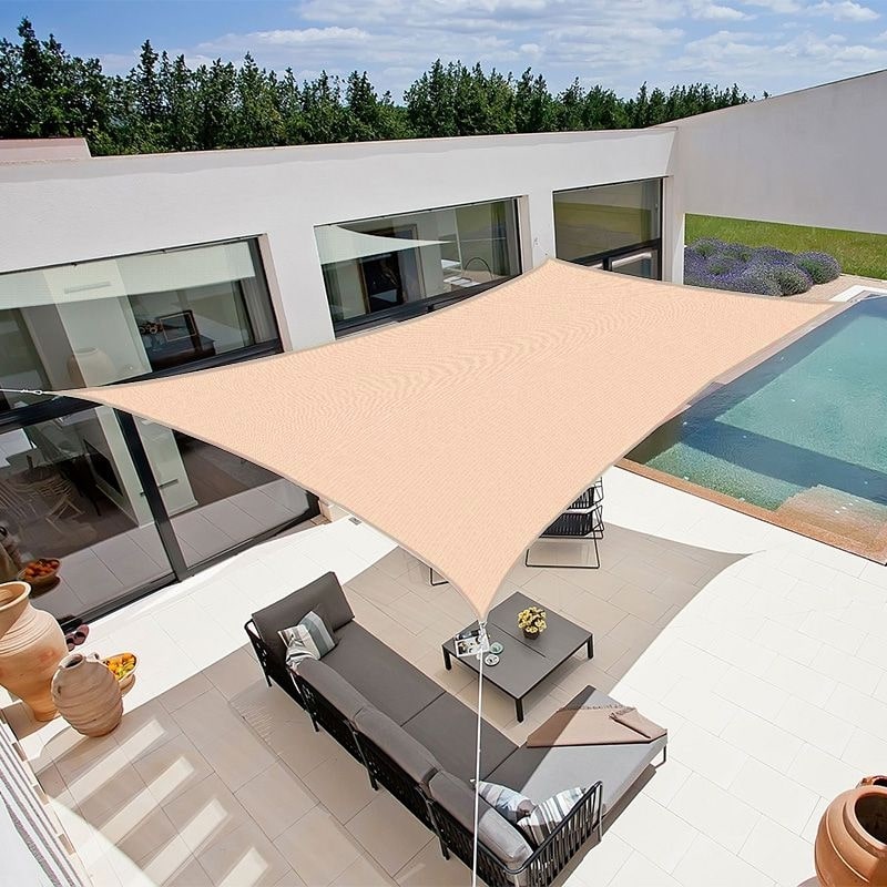 Rectangular Shade Sail Cream Beige