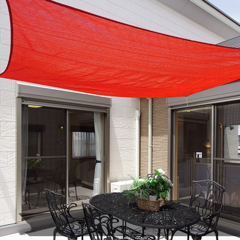 Red Rectangular Shade Sail