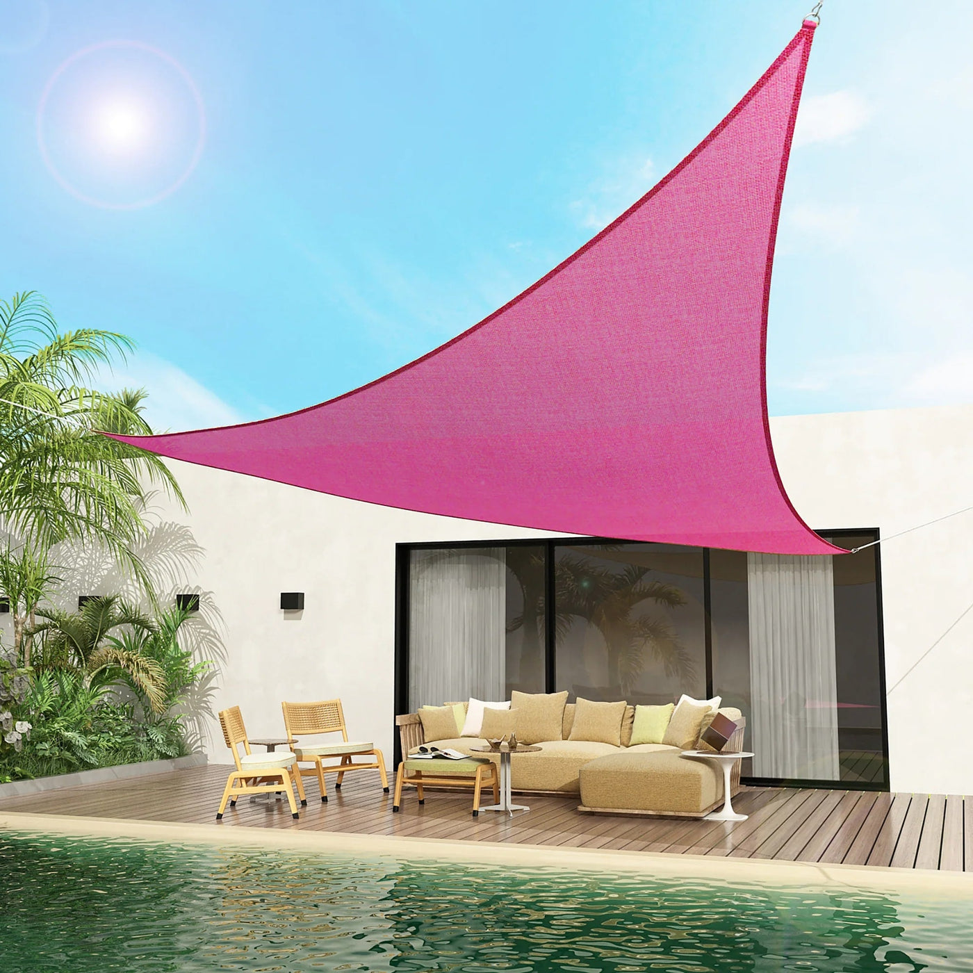 Triangular Shade Sail Magenta