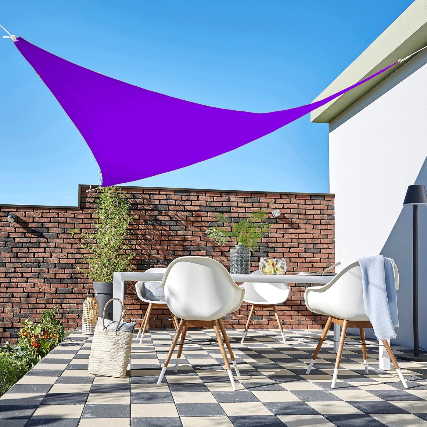 Purple Triangular Shade Sail