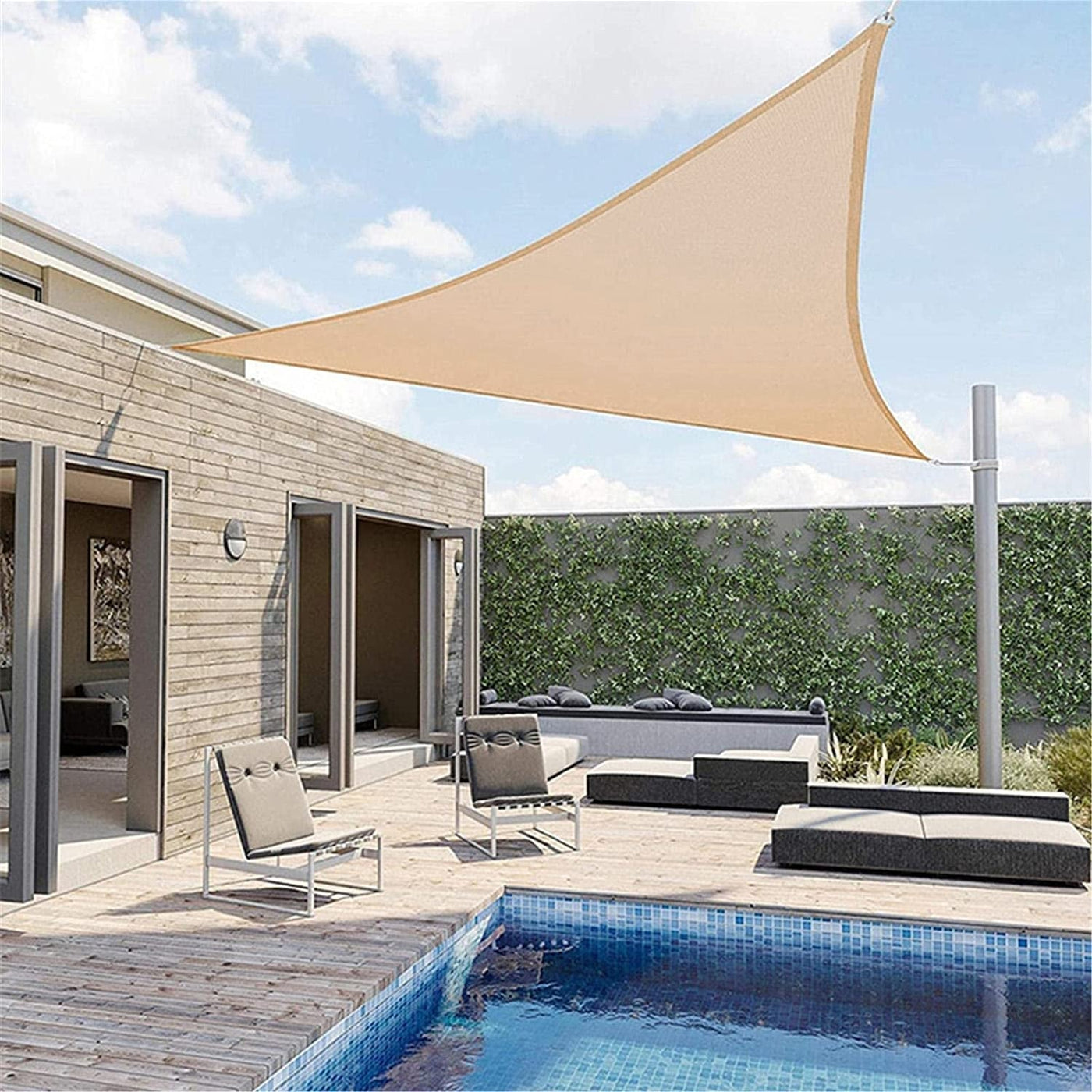 Triangular Shade Sail Beige Cream