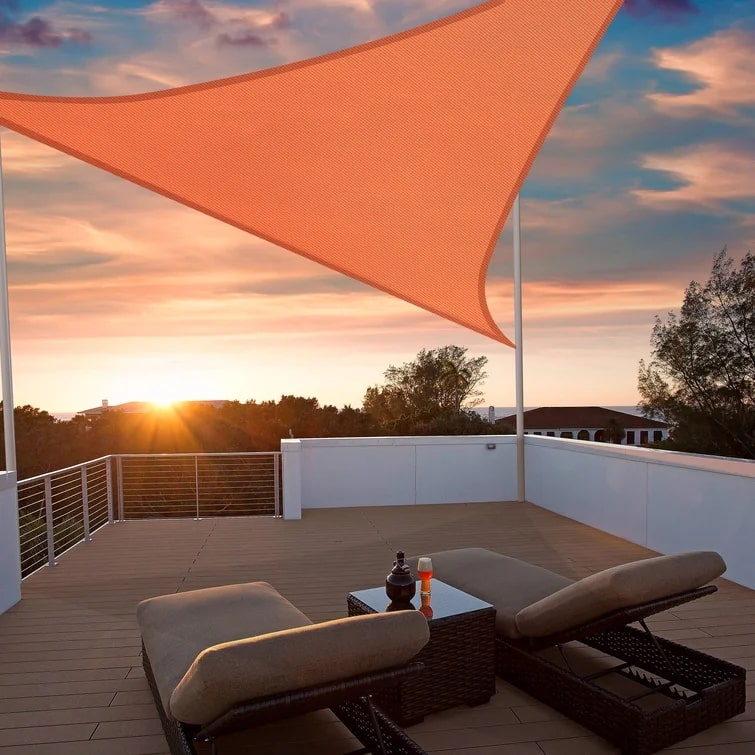 Orange Triangular Shade Sail