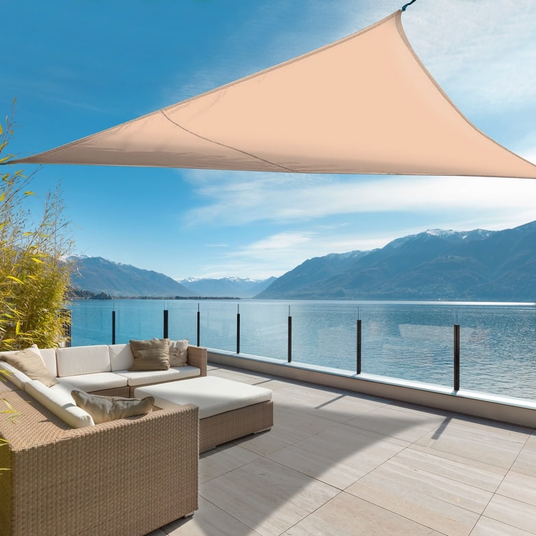 Triangular Shade Sail Beige Cream